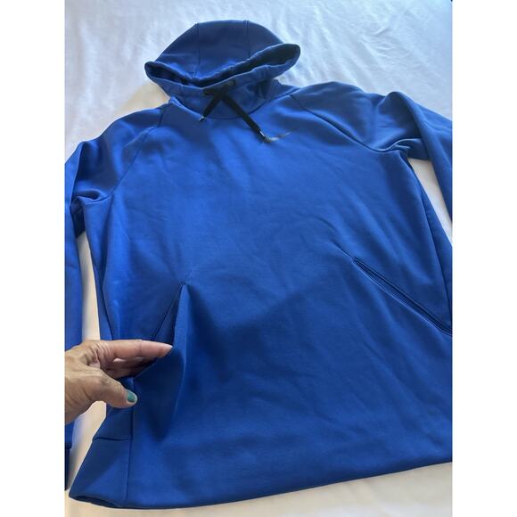 Nike Dri-fit Hoodie Pullover Women's Blue Sweatshirt Medium Athletic Sport - Picture 3 of 8